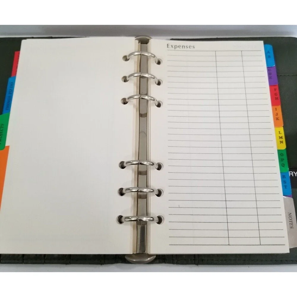 Mundex Dark Green Leather Planner Journal Snap Closure Vintage Unused Like New